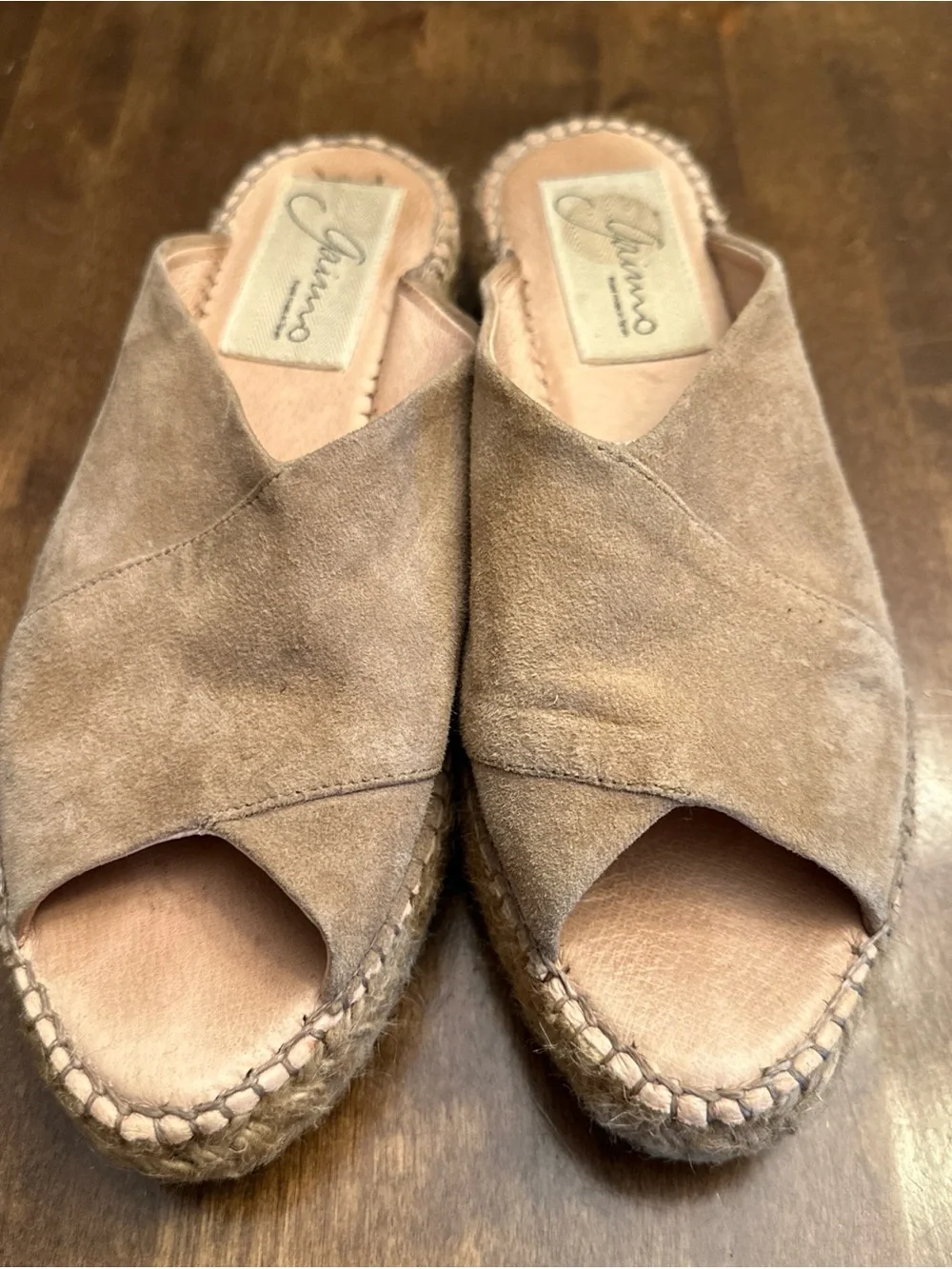 Gaimo Crossover Espadrille Leather Upper Rubber Sole Shoes Size 8 Made In Spain